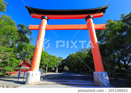 [Oita Prefecture] Omotesando Otorii of Usa Shrine in sunny weather 105100691