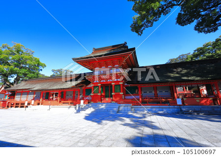 [大分縣]晴天的宇佐神社上社 105100697