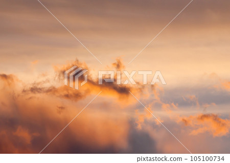 Dramatic sunset over the sea. Sky background 105100734