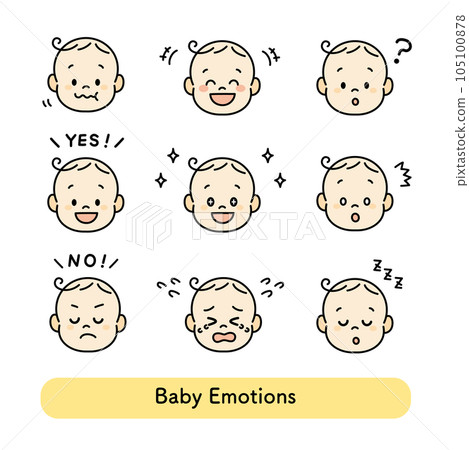 Baby baby face illustration icon set emotions 105100878