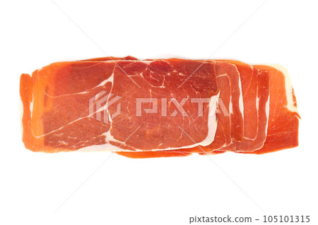 closeup of a pile of spanish serrano ham closeup of a pile of spanish serrano ham 105101315
