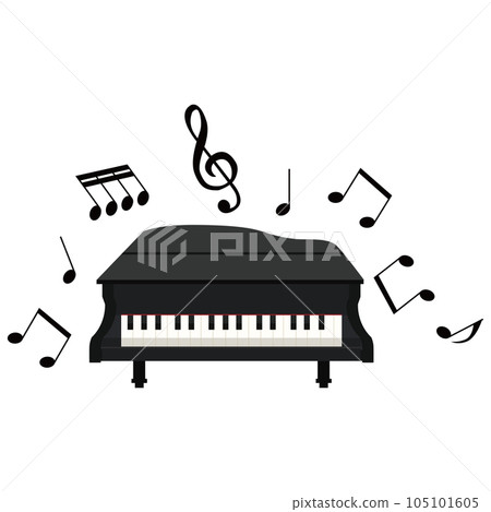 Illustration material vector of piano and musical notes Illustration material vector of piano and musical notes 105101605