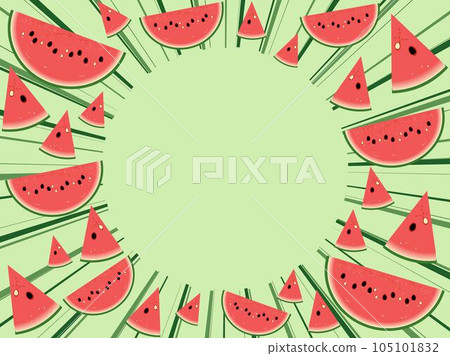 Cut watermelon illustration frame 105101832