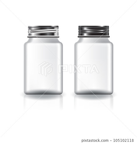 White square supplements, medicine bottle (silver & black lid) for beauty or healthy product. White square supplements, medicine bottle (silver & black lid) for beauty or healthy product. 105102118