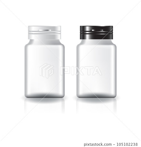 White square supplements, medicine bottle (black & white lid) for beauty or healthy product. White square supplements, medicine bottle (black & white lid) for beauty or healthy product. 105102238