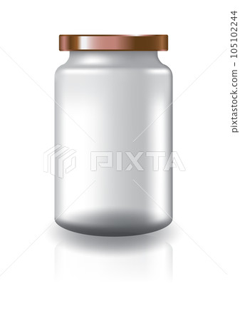 Blank clear round jar with copper lid high size for supplements or food product. 105102244