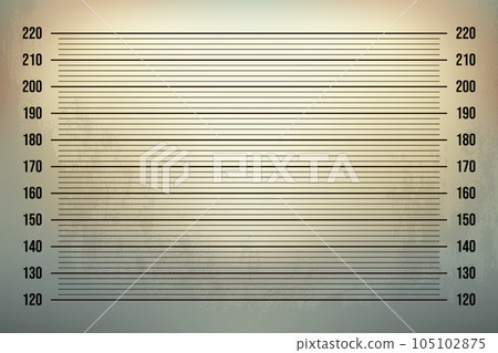 Mugshot in the police station with backlit retro background on the old wall 105102875