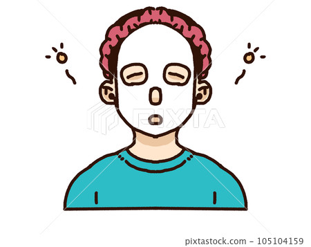 Illustration of a woman doing a beauty pack 105104159