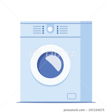 Modern washing machine. Washing clothes. Washing machine with a front loading. Vector illustration. 105104875