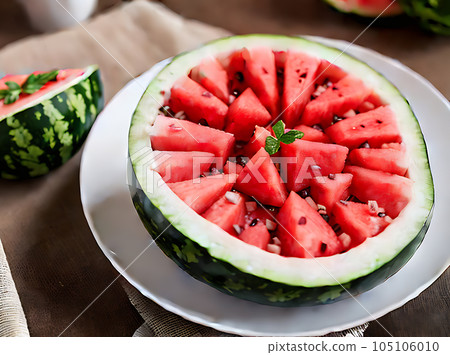 Realistic watermelon neutral palette warm lighting highly 105106010