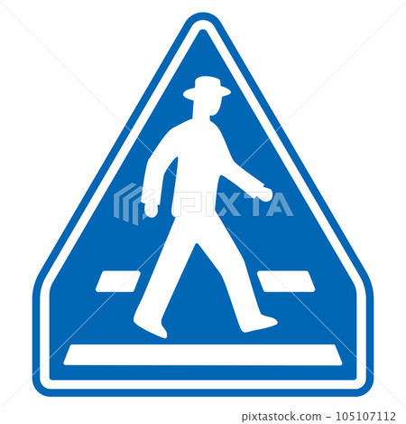 道路標誌、方向標誌、人行橫道 道路標誌、方向標誌、人行橫道 105107112