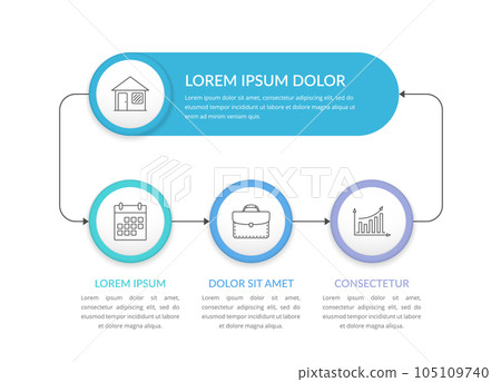 Infographic Template with 3 Elements Infographic Template with 3 Elements 105109740