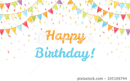 Background with Bunting and Confetti 105109744
