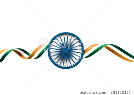 Indian Independence Day concept background with Ashoka wheel 105110335