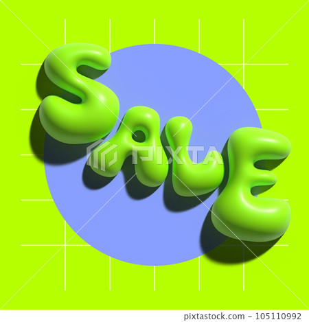 Cool 3d sale banner in y2k style. Trendy vivid square template for social media post. Bright acid green and purple colors Cool 3d sale banner in y2k style. Trendy vivid square template for social media post. Bright acid green and purple colors 105110992