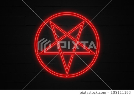 Reversed pentagram - Neon light Reversed pentagram - Neon light 105111193