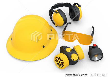 Set of construction wear for repair and installation on white background Set of construction wear for repair and installation on white background 105111615