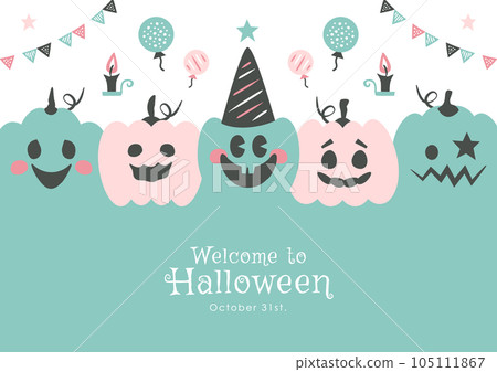 Halloween party background illustration Pumpkin ghost and pop decoration Halloween party background illustration Pumpkin ghost and pop decoration 105111867