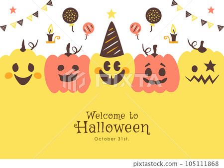 Halloween party background illustration Pumpkin ghost and pop decoration 105111868