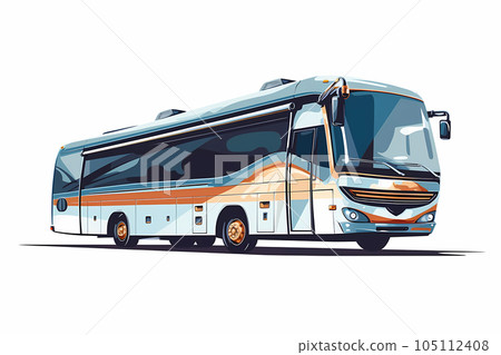 City bus isolated on background, illustration. 105112408