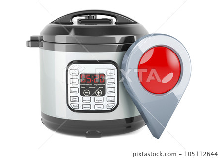 Automatic Multicooker with map pointer. 3D rendering Automatic Multicooker with map pointer. 3D rendering 105112644