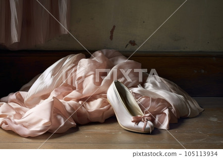 satin fabric used for making ballet shoes Stock Illustration