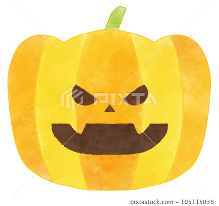 Halloween little devil-like pumpkin with a simple cute watercolor illustration Halloween little devil-like pumpkin with a simple cute watercolor illustration 105115038