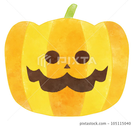 Jack-O-Lantern-style Halloween simple cute watercolor illustration Jack-O-Lantern-style Halloween simple cute watercolor illustration 105115040