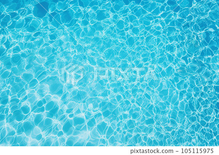 Top view of the blue water texture in the swimming pool background. Generative ai. 105115975