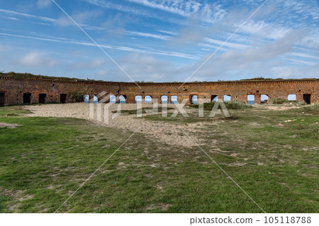 Ruins of Western Fort on Baltic Sea coast of Vistula Spit. Baltiysk. Russia 105118788