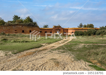 Ruins of Western Fort on Baltic Sea coast of Vistula Spit. Baltiysk. Russia 105118791