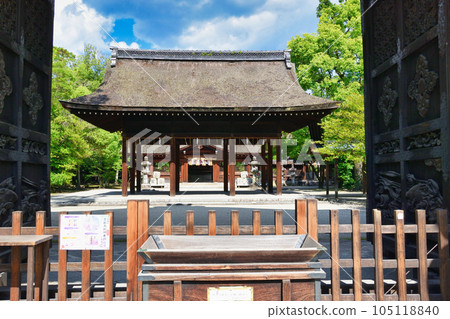 Toyokuni Shrine, Kyoto, front shrine and main hall seen from Karamon gate Toyokuni Shrine, Kyoto, front shrine and main hall seen from Karamon gate 105118840