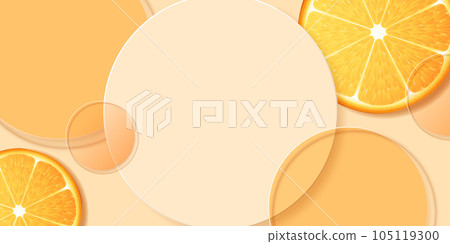 Drop water vitamin c orange and structure. vitamin solution complex with chemical formula from nature. beauty treatment nutrition skin care design. medical and scientific concepts for cosmetic. 105119300