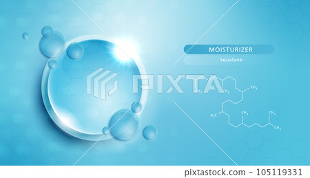 Cosmetic product display background with blue glass in top view. design of circular glass disks for packaging presentation. vector design. 105119331