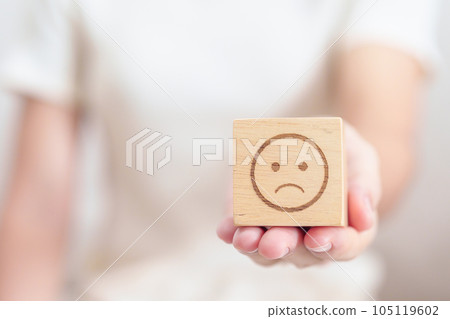 Woman show Unhappy Sad face block, Mental health Assessment, Psychology, Health Wellness, Feedback, Customer Review, Experience, Satisfaction Survey, Negative Thinking and World Mental Health day Woman show Unhappy Sad face block, Mental health Assessment, Psychology, Health Wellness, Feedback, Customer Review, Experience, Satisfaction Survey, Negative Thinking and World Mental Health day 105119602