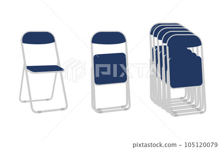 Illustration set of folding pipe chair 105120079