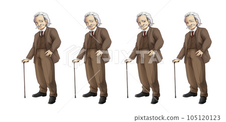 Set of old people in suits 105120123