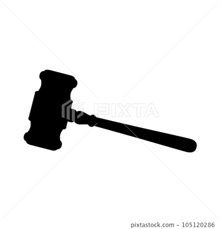 木槌剪影（木槌、拍賣錘、法院、議會） 105120286
