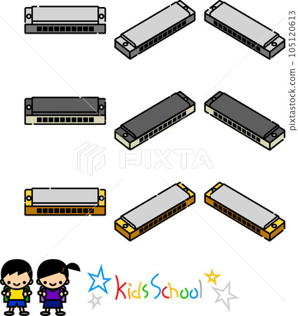 口琴簡單圖標風格向量素材集 105120613