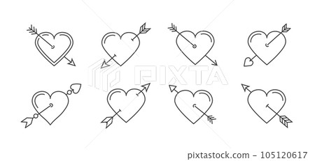 Hearts with Cupid Arrows Hearts with Cupid Arrows 105120617
