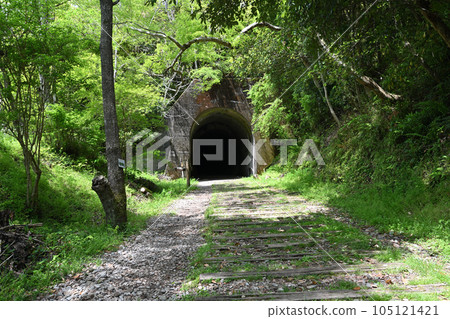 Former Fukuchiyama Line in early summer Hiking course using the discontinued line Gorge and tunnels Former Fukuchiyama Line in early summer Hiking course using the discontinued line Gorge and tunnels 105121421