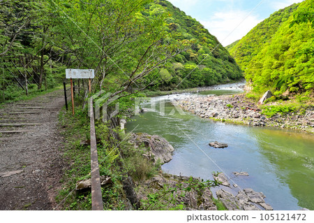 初夏的舊福知山線 利用停運線路的徒步旅行路線 峽谷和隧道 初夏的舊福知山線 利用停運線路的徒步旅行路線 峽谷和隧道 105121472