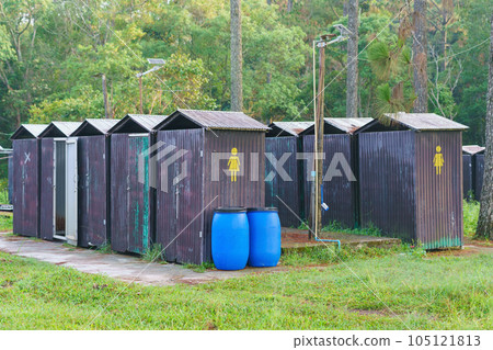 Wooden toilet or Portable toilets for male and female at National Park Thailand Wooden toilet or Portable toilets for male and female at National Park Thailand 105121813