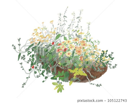 水彩橙色壁掛 105122743