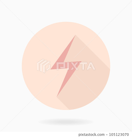 Modern Pink Icon With Lightning in the Circle 105123070