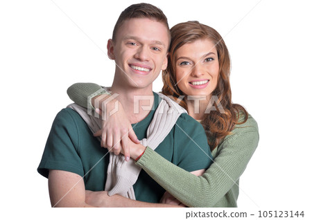 portrait of beautiful woman and man 105123144