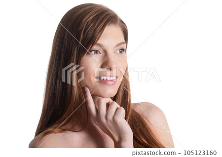 Close up portrait of beautiful young woman with perfect skin Close up portrait of beautiful young woman with perfect skin 105123160