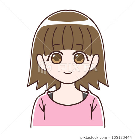 Smiling bob hair woman icon Smiling bob hair woman icon 105123444