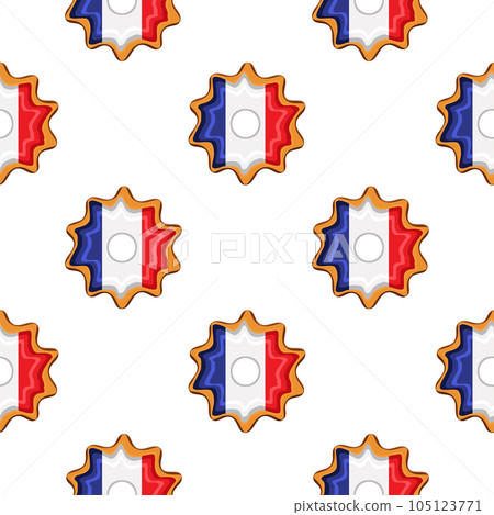 Pattern cookie with flag country France in tasty biscuit Pattern cookie with flag country France in tasty biscuit 105123771