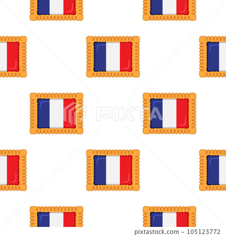 Pattern cookie with flag country France in tasty biscuit Pattern cookie with flag country France in tasty biscuit 105123772